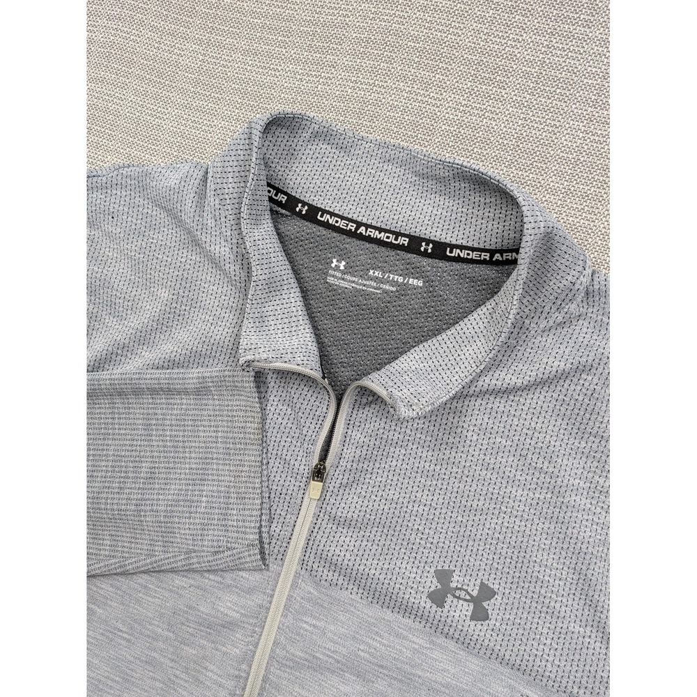 Under Armour Pullover Mens 2XL Gray 1/4 Zip Long Sleeve Performance Athletic